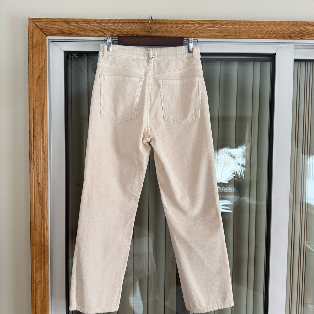 DL1961 Corduroy Patti Straight Leg High Rise Vintage Ankle Jeans, Ecru - Picture 5 of 7